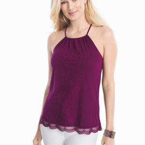 WHBM Embroidered Halter Top NWOT